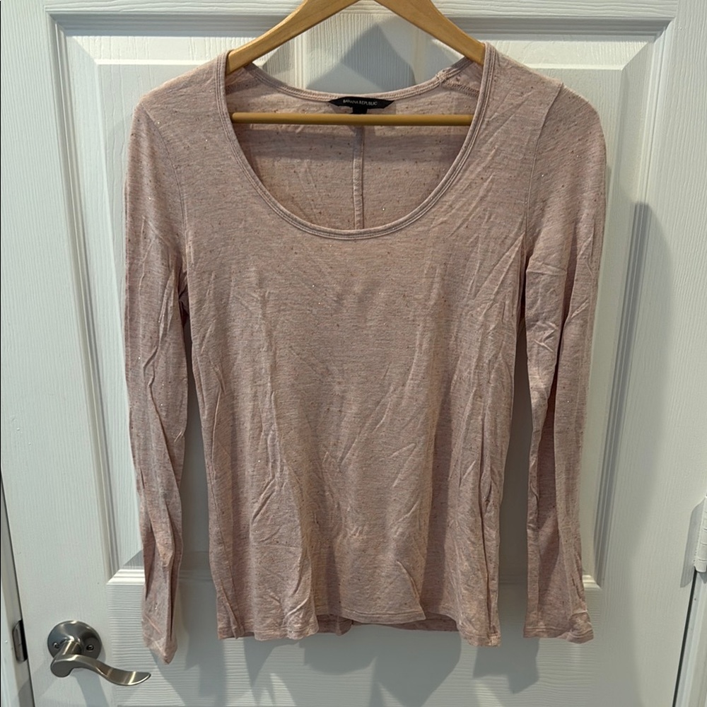 Banana Republic Pink Fitted 3/4 Sleeve Blouse